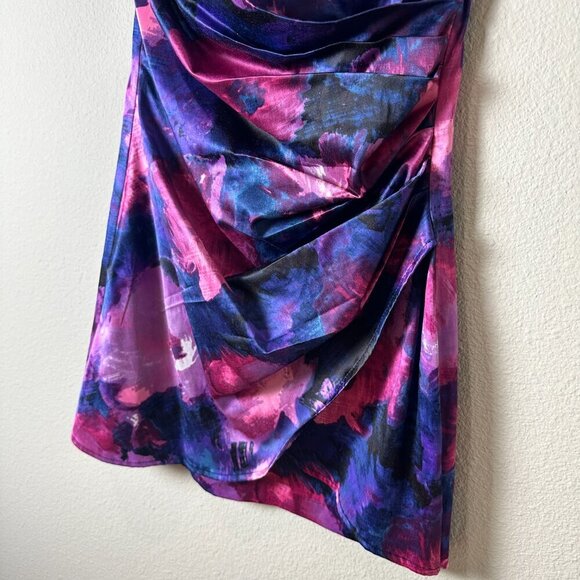 NWT SPEECHLESS FLoral Satiny Strapless Mini Dress Size 3 - Picture 4 of 10